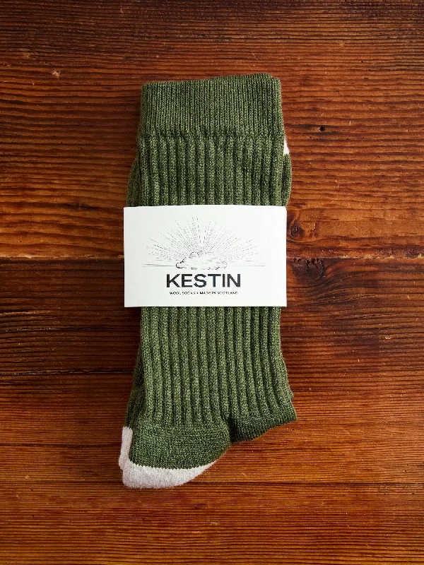 Ski socks for ski prep-Elgin Wool Sock in Duck Green