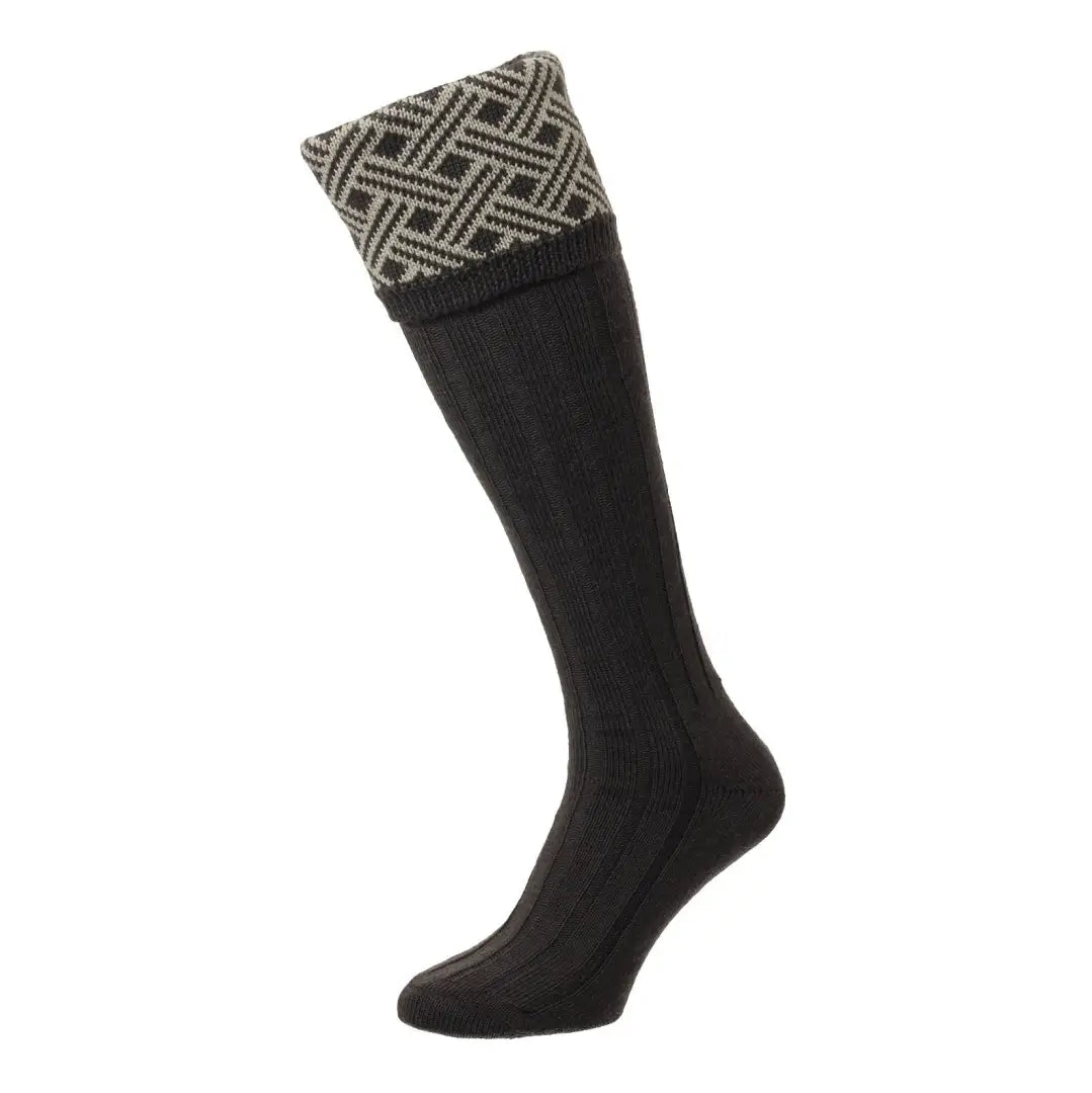 Ski socks for ski vivid-HJ Hall Langton Lattice Jacquard Shooting Socks