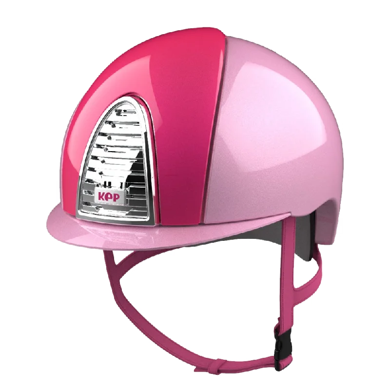 Helmet with retro design-Riding Helmet Cromo 2.0 XC Polish Pink & Cerise by KEP