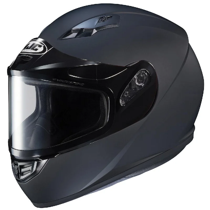 Helmet for kids biking-HJC CS-R3 SN Matte Black Snowmobile Helmet with Dual Lens shield