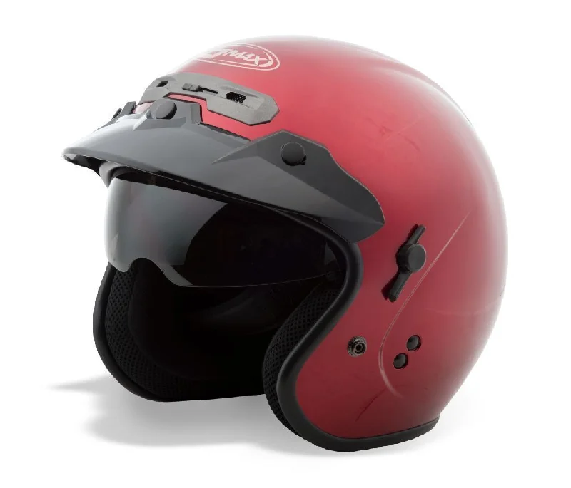 Helmet for all-season-GMax GM32 Candy Red Open Face Helmet