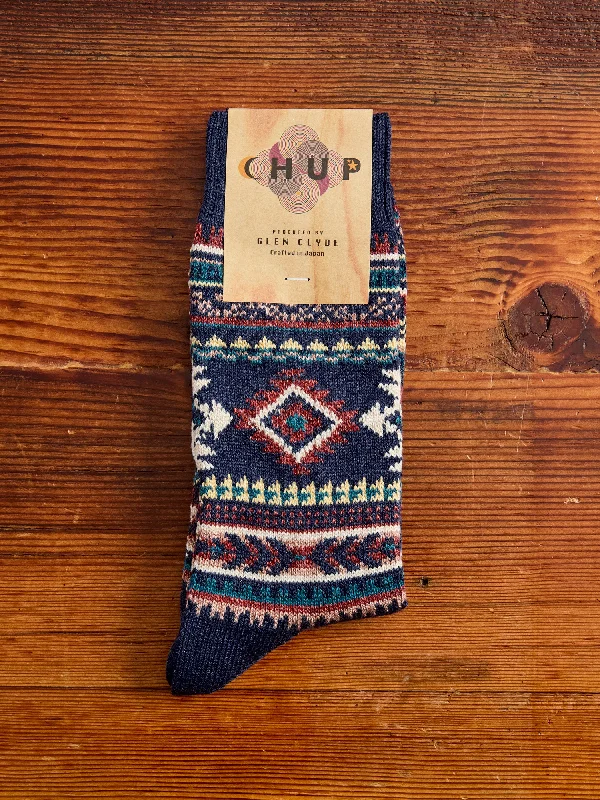 Ski socks for ski games-Red Rock Sock in Indigo