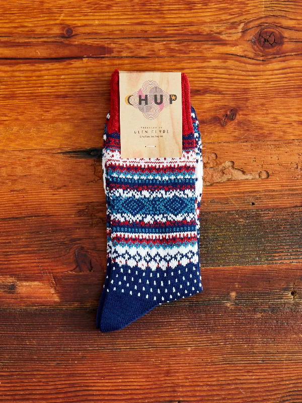 Ski socks for ski trek-Log Home Sock in Navy