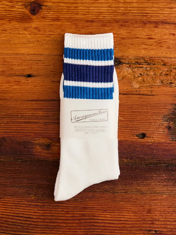 Ski socks for ski twist-3 Line Crew Length Sock in Navy