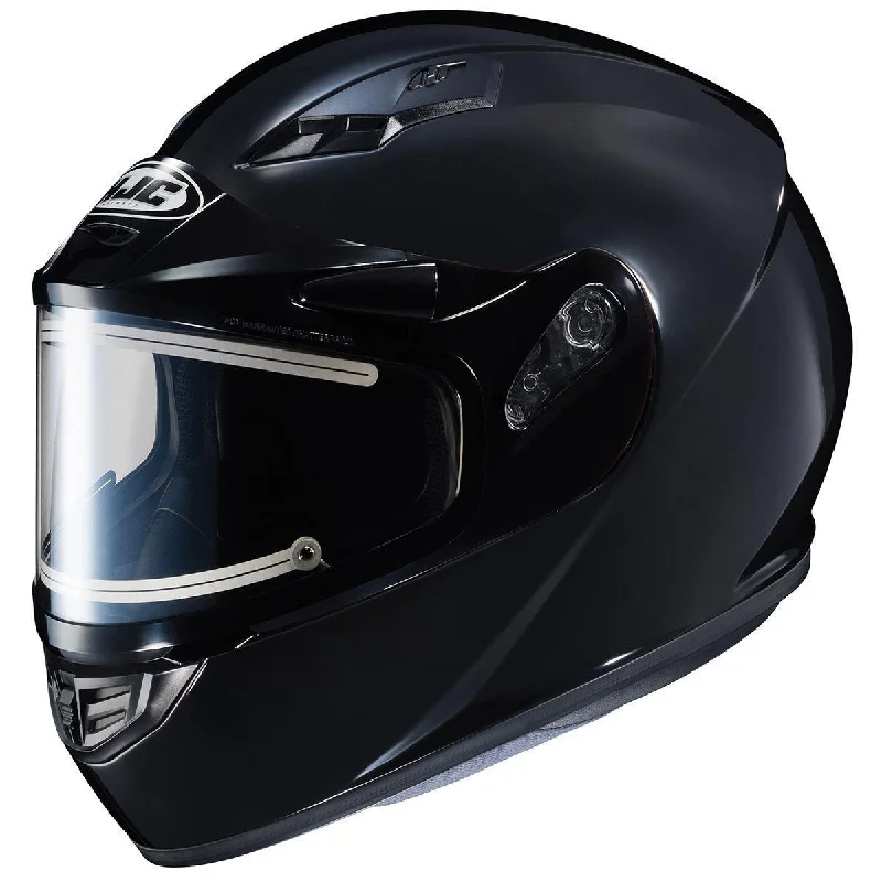 Helmet for outdoor sports-HJC CS-R3 SN Black Snowmobile Helmet with Electric shield