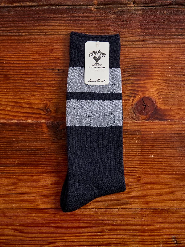 Ski socks for ski blends-"Wind Flow" Pile Socks in Dark Navy