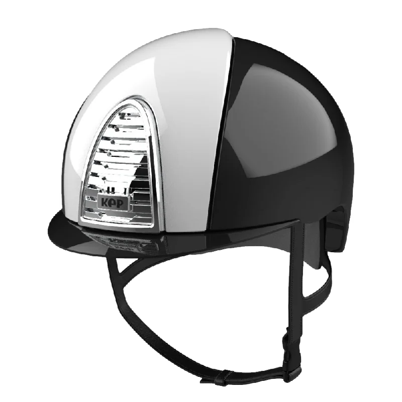 Helmet with face shield-Riding Helmet Cromo 2.0 XC Polish Black & White by KEP