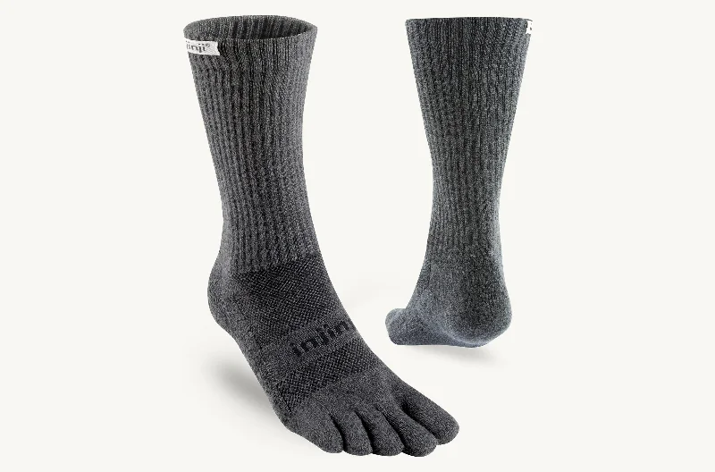 Ski socks for ski sleek-Injinji Trail Midweight Crew Toesock