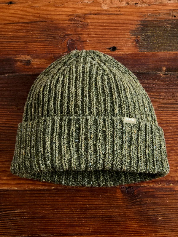 Ski socks for ski plans-Isla Beanie in Olive Marl