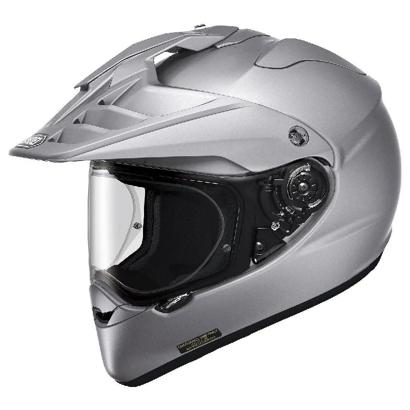 Helmet with soft straps-Shoei Hornet X2 Silver Dual Sport Helmet