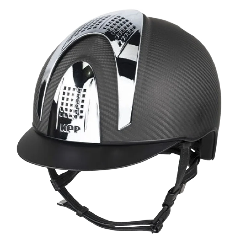 Helmet for hot weather-E-LIGHT Carbon Helmet - Matt with 3 Silver Inserts by KEP