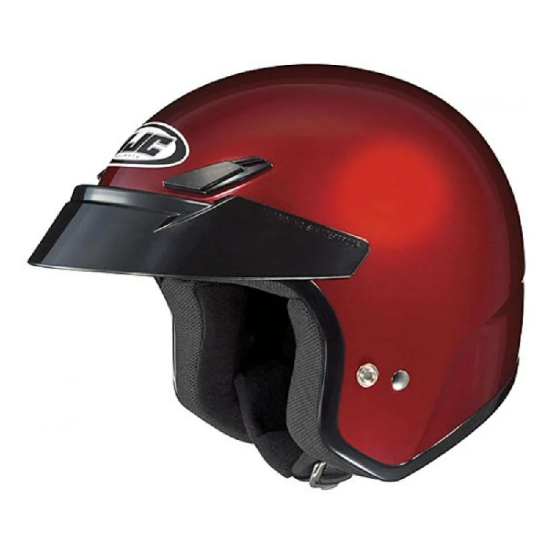 Helmet with sleek padding-HJC CS-5N Wine Open Face Helmet