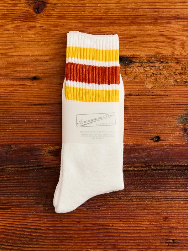 Ski socks for ski spin-3 Line Crew Length Sock in Orange