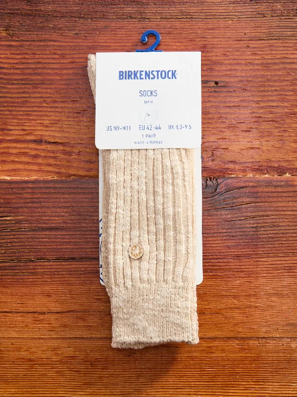 Ski socks for ski spark-Cotton Slub Crew Sock in Beige