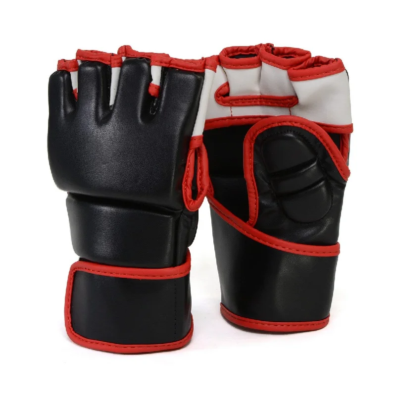 Gloves for branded gloves-X-Fitness XF2002 MMA Grappling Gloves-BLK/RED