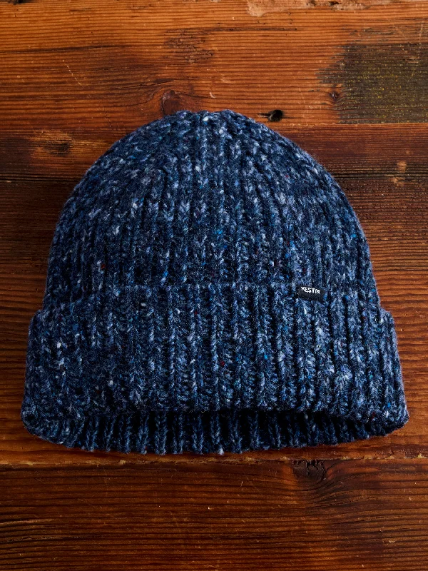 Ski socks for ski hopes-Isla Beanie in Navy Marl