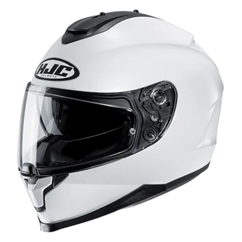 Helmet with anti-scratch visor-HJC C70 White Full Face Helmet