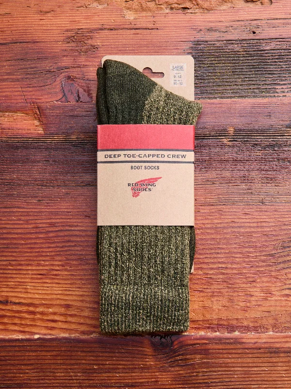 Ski socks for ski success-Deep Toe Capped Wool Sock in Olive