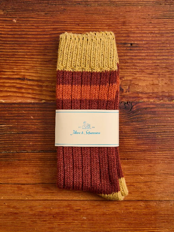 Ski socks for ski looks-Merino Wool Melange Socks in Chestnut