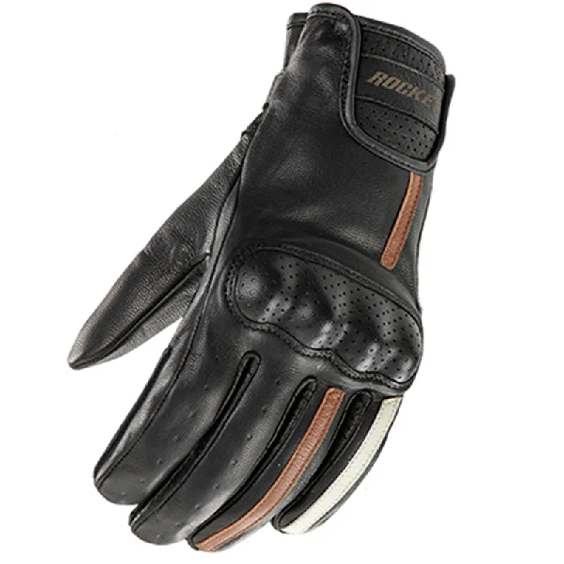 Gloves for mechanics-Joe Rocket Men’s Dakota Black Goatskin Leather Perforated Gloves with Knuckle Armor