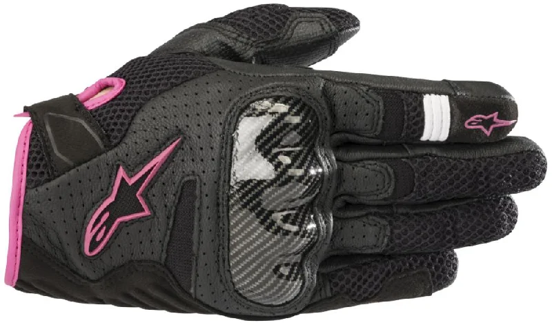 Gloves for baking sets-Alpinestars Women’s Stella SMX-1 Air v2 Black and Fuchsia Gloves