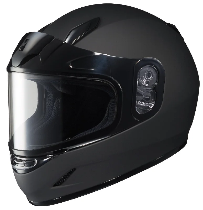 Helmet for safe biking-HJC CL-Y Youth Matte Black Snowmobile Helmet with Dual Lens