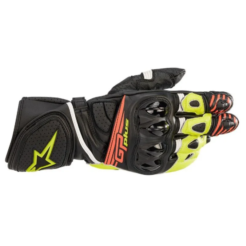 Gloves for painting-Alpinestars Men’s GP Plus R v2 Black, Fluorescent Yellow, and Fluorescent Red Gloves