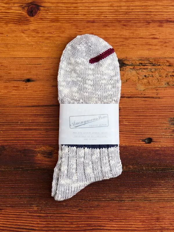 Ski socks for ski lift-3 Line Quarter Length Sock in Melange Grey