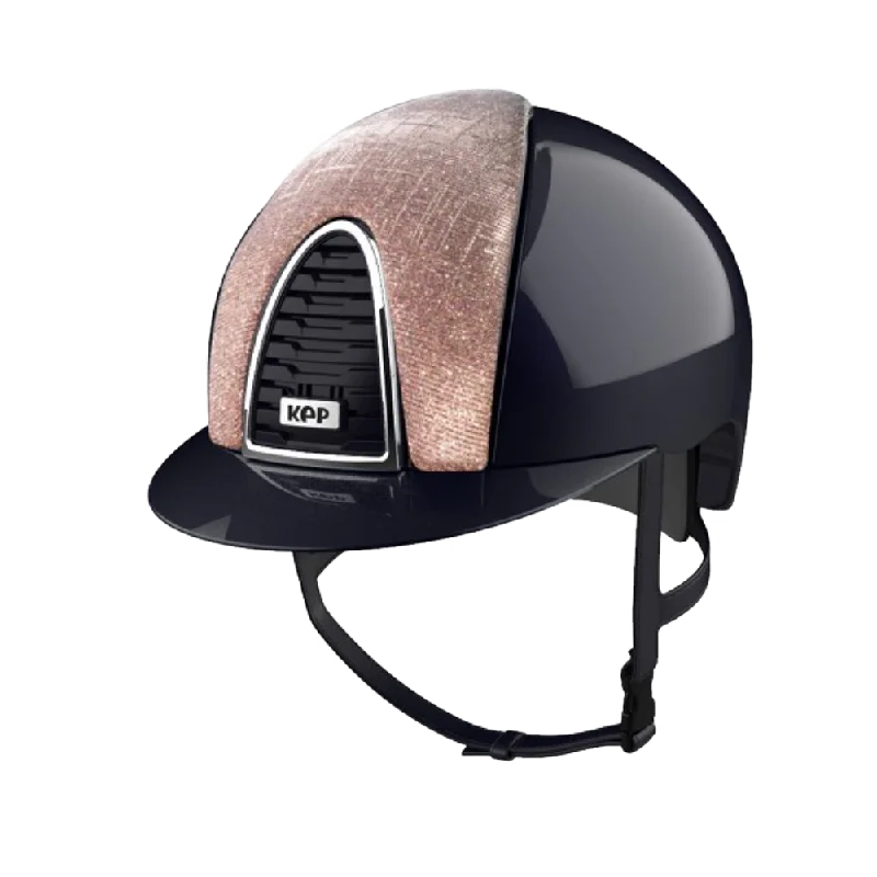 Helmet with compact design-Riding Helmet Cromo 2.0 Shine Blue - Pink Galassia Front by KEP