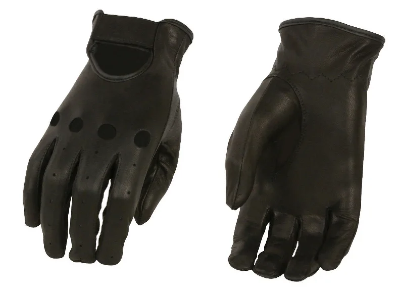 Gloves for medium sizes-Xelement XG37535 Ladies Black Unlined Classic Leather Driving Gloves