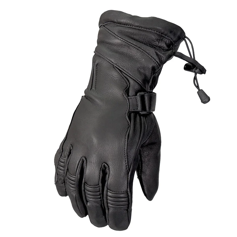 Gloves for nursing-Hot Leathers GVD1015 Black Deerskin Leather Gauntlet Gloves