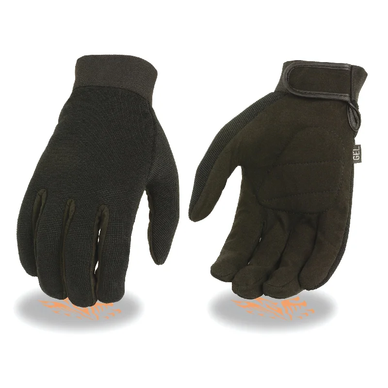 Gloves for warmth-Xelement XG44612 Men's Black Textile Mechanics Gloves with Amara Bottom