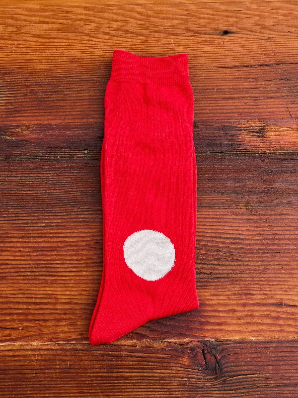 Ski socks for ski move-Japanese Flag Socks in Red