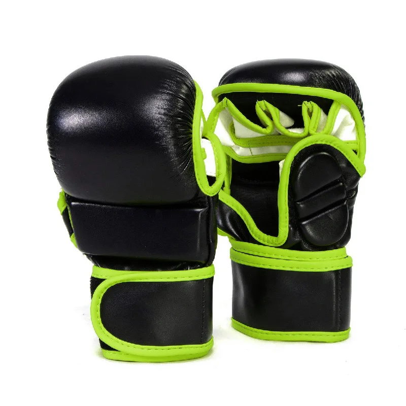 Gloves for repair tasks-X-Fitness XF2001 7 oz MMA Hybrid Sparring Gloves-BLK/GREEN