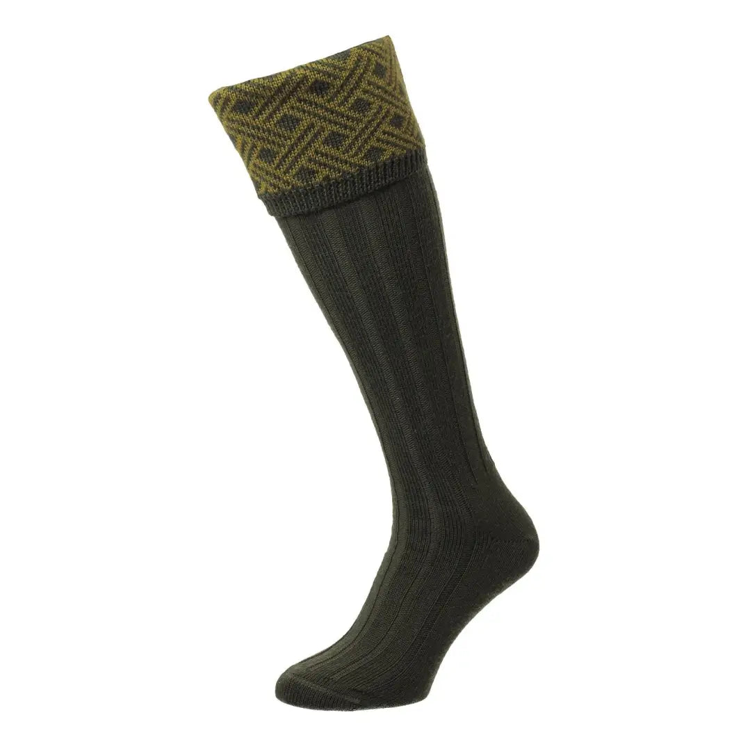 Ski socks for ski bend-HJ Hall Langton Lattice Jacquard Shooting Socks