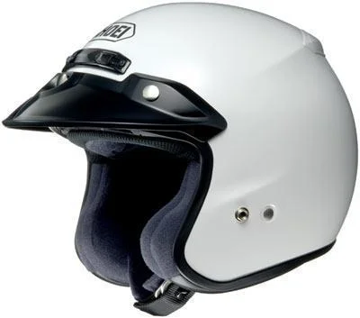 Helmet with extra fit-Shoei RJ Platinum R White Open Face Helmet