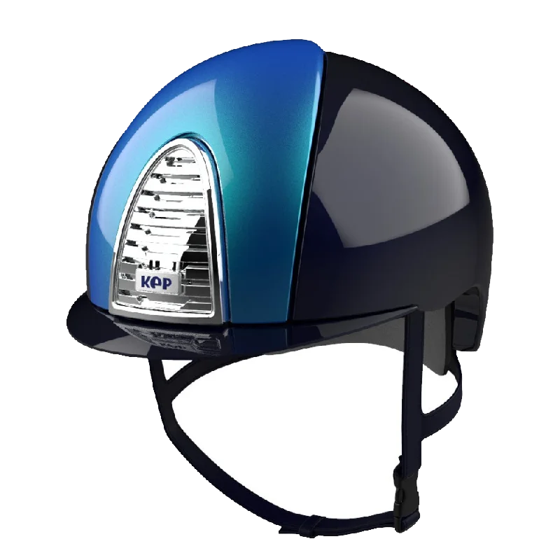 Helmet with ventilation holes-Riding Helmet Cromo 2.0 XC Polish Blue & Kingfisher by KEP