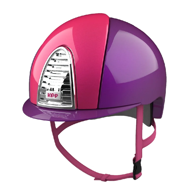 Helmet strap comfort-Riding Helmet Cromo 2.0 XC Polish Purple & Cerise by KEP