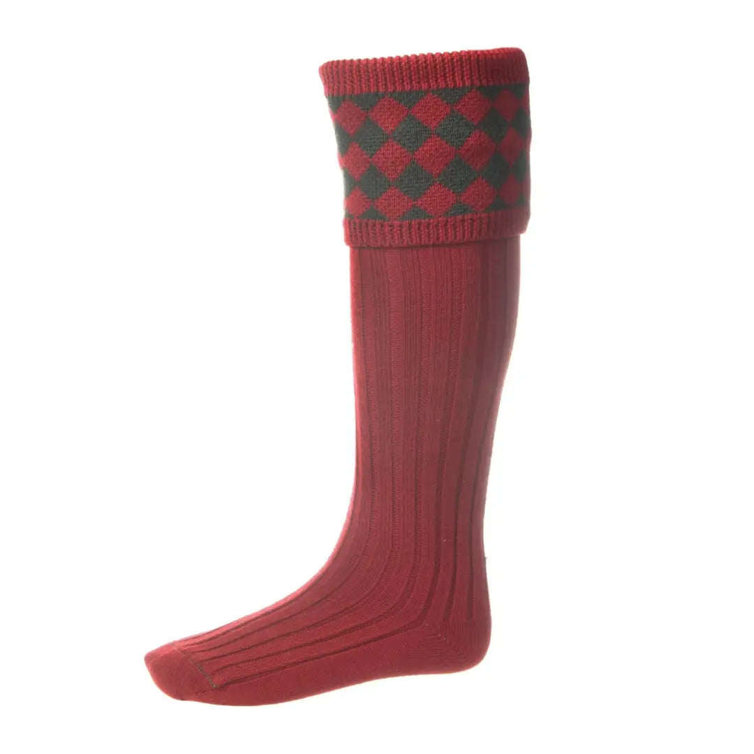 Ski socks for ski clear-House of Cheviot Chessboard Socks