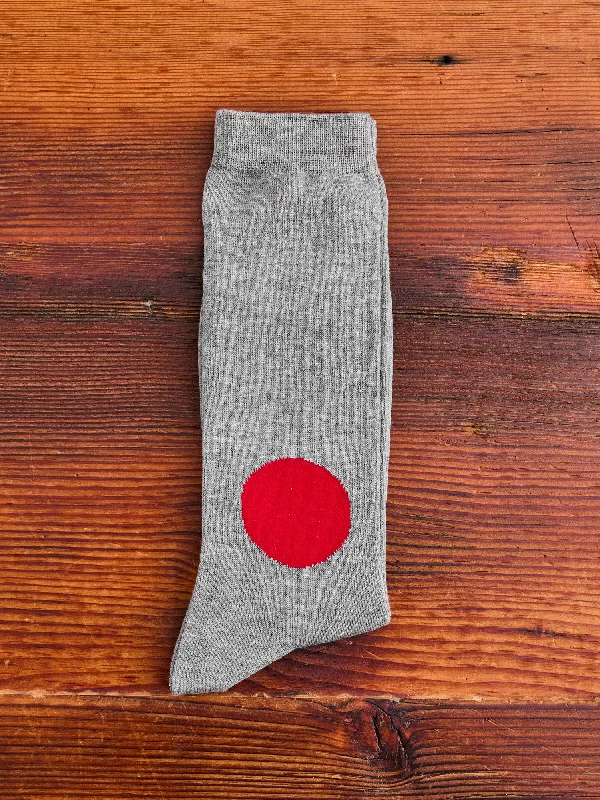 Ski socks for ski dash-Japanese Flag Socks in Charcoal