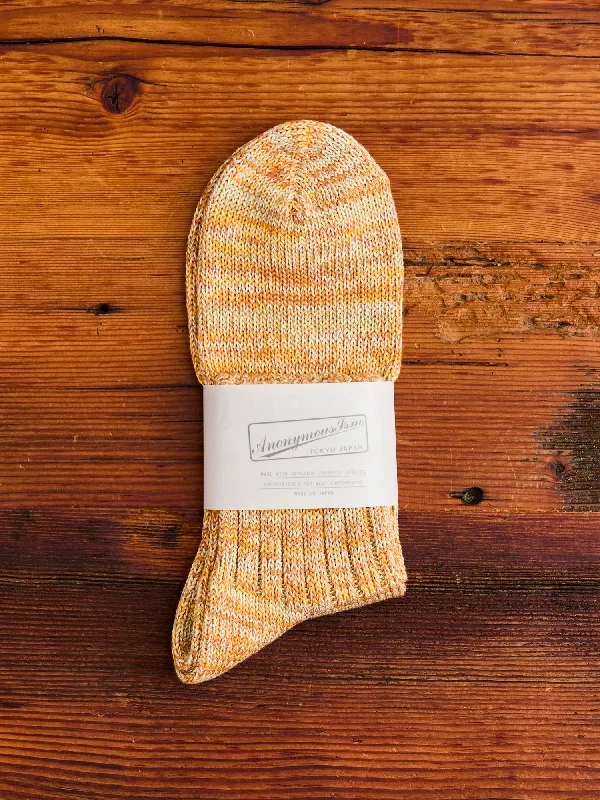 Ski socks for ski soar-Melange Quarter Length Sock in Gold