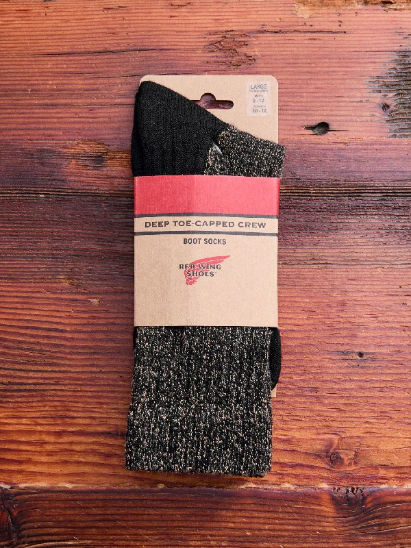 Ski socks for ski glory-Deep Toe Capped Wool Sock in Black