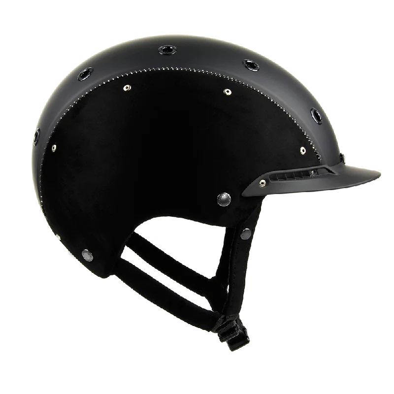 Helmet for long straps-CHAMP 3 NUBUK Riding Helmet by Casco