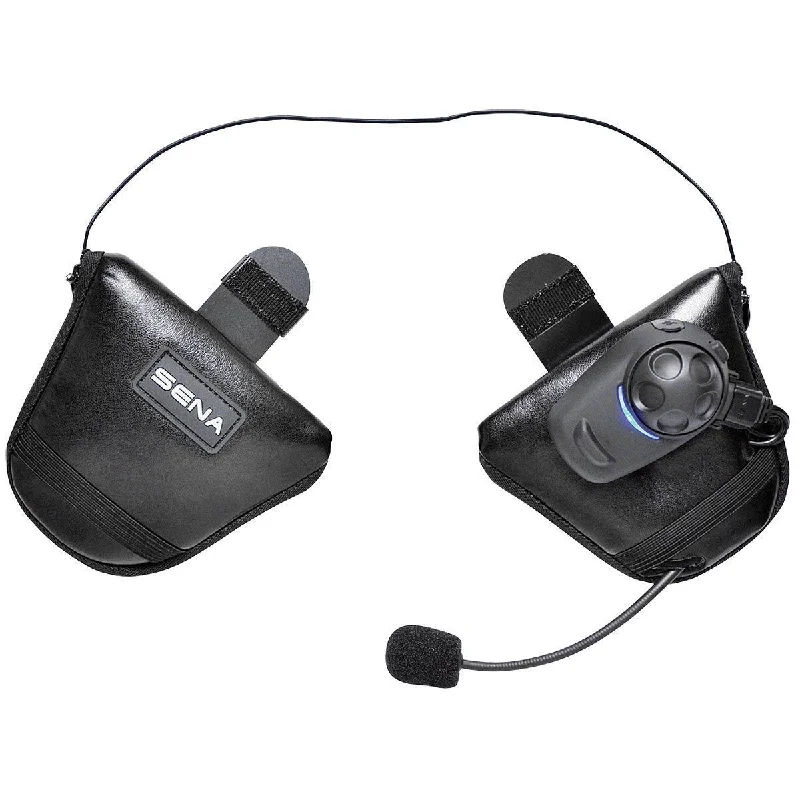 Helmet with easy straps-Sena SPH10H-FM Single Pack Bluetooth Headset and Intercom with FM Tuner for Half Helmets