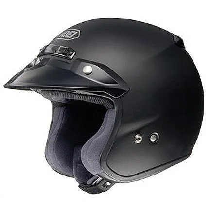 Helmet for rugged use-Shoei RJ Platinum R Matte Black Open Face Helmet