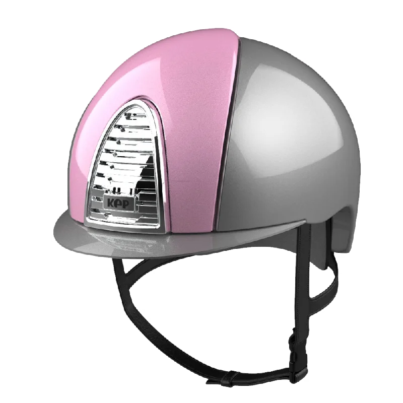 Helmet for team sports-Riding Helmet Cromo 2.0 XC Polish Light Grey & Pink by KEP