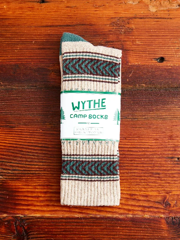 Ski socks for ski explore-Recycled Cotton Camp Socks in Evergreen Pines