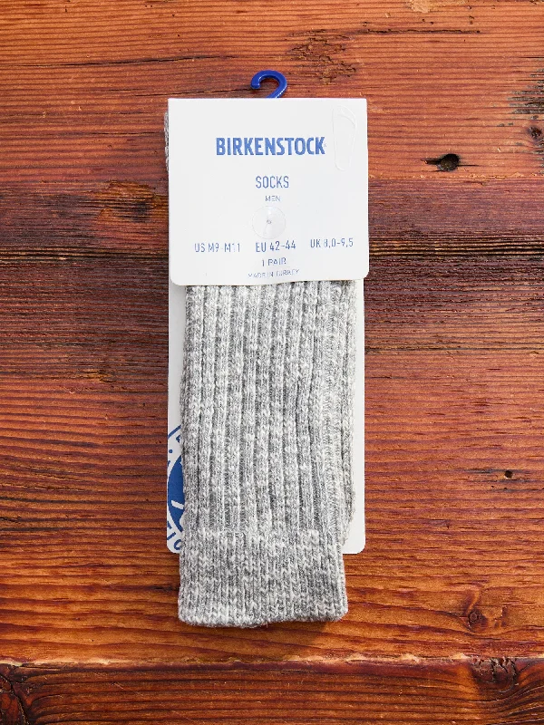 Ski socks for ski flash-Cotton Slub Crew Sock in Grey