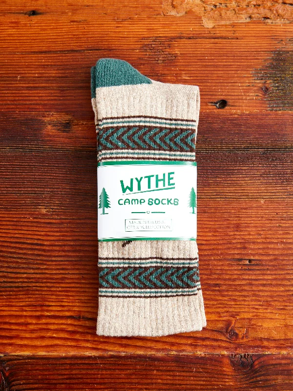 Ski socks for ski seek-Recycled Cotton Camp Socks in Mallard Flight