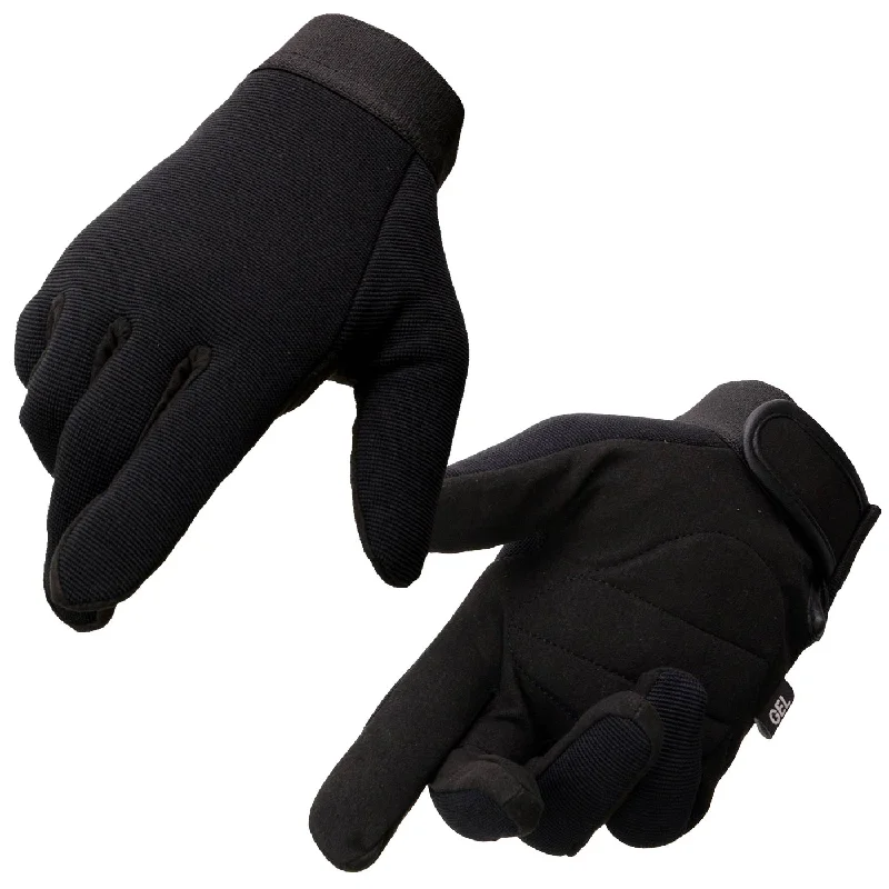 Gloves for wool fabric-Milwaukee Leather SH44612 Men's Black Textile Mesh Gel Palm Motorcycle Mechanics Hand Gloves W/ Amara Cloth Bottom